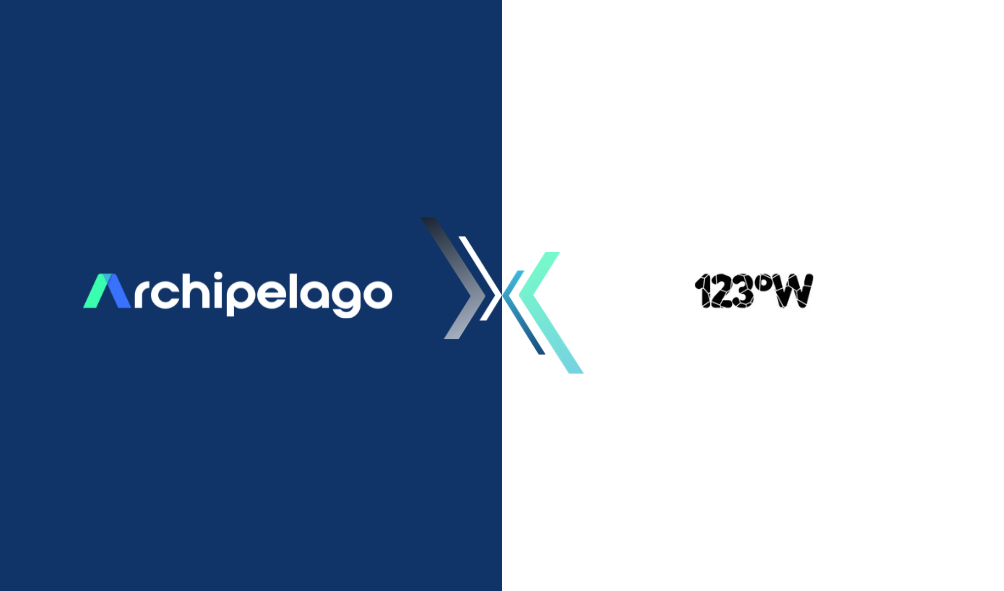 Archipelago and 123 West logo side by side